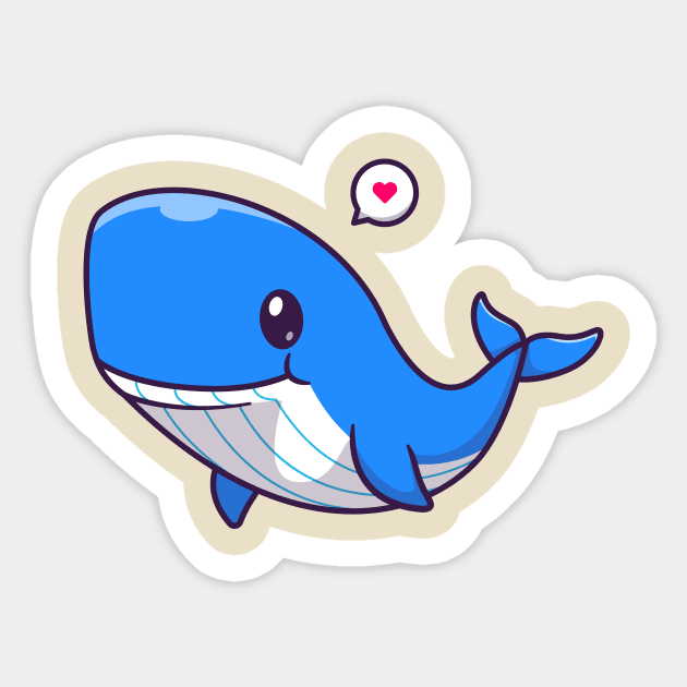 Cute Whale Swimming Cartoon Sticker by Catalyst Labs